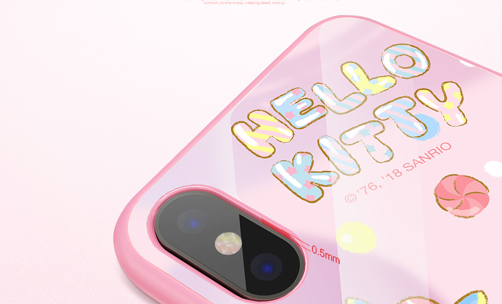 X-Doria Hello Kitty & My Melody & Little Twin Stars Tempered Glass Back Case Cover for Apple iPhone X