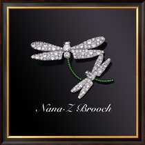 Na Ridodo Nanzstlyle Zircon micro-inlaid dragonfly breast-brooch brooch women upscale lavish extravagant coat accessories