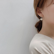 925 silver needle shell earrings Han version personality small circle temperament small fresh earnail mesh red Recommended ladies earrings