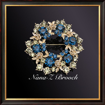 Crystal flower brooch female Japan-ROK upscale luxury chest flower suit Dont pin the elders gift nanaz brooch