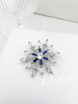 Na Ridodo Men Blue Snowflake Brooch South Korea Do Nt Pin Men Upscale West Suit Accessories Jazz Windy