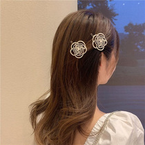 Korean version inlaid with pearl flowers hair clip temperament fashion net red minimalist side clip Liu Sea clip with haircut accessories for women