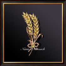 Wheat ear leaves yellow nanaz ancient with ornaments Western-style plethora of brooch breasts and womens atmosphere upscale small