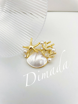Na Lidado nanaz style sea star shells natural pearl brooch brooch breasts and women upscale 100 hitch