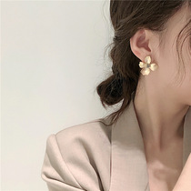 Ear Nail Retro Feel Bronze Color Big Petal Goddess Ear Accessories Small Crowddesign Earrings Exaggerated 925 silver pin