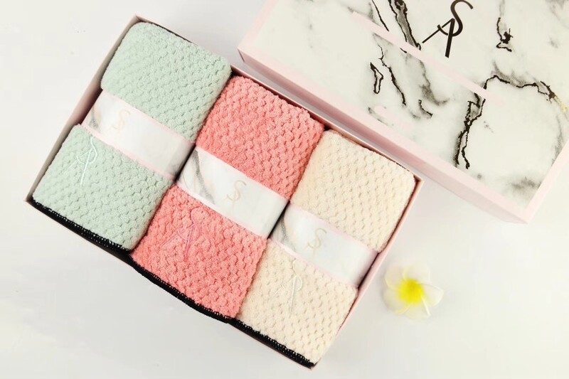 Su Shang'Er New Micron Beauty Towel Long Towel Pineapple Pattern Long Towel Long Style Towel Brand New Genuine One Box of Three