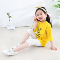 Girls  seven-point leggings wear summer thin pants 2021 summer baby middle and large children childrens ultra-thin shorts