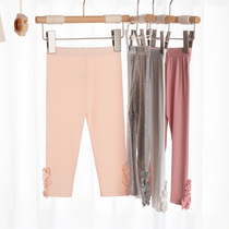 2021 summer childrens pants seven points girls leggings Fungus childrens leggings Modal light childrens pants