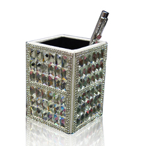 Flash personalized custom crystal rhinestone pen holder with diamond insert creative fashion pen holder for gift decoration