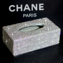 High-grade crystal diamond-set diamond tissue box Creative tissue paper box Household paper box European-style car