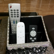 High-grade diamond rhinestone desktop storage box creative stationery remote control cosmetics storage box finishing box
