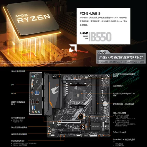 Новый] Гигабайт A320/B450/B550 Motherboard Platform AM4 AM4.