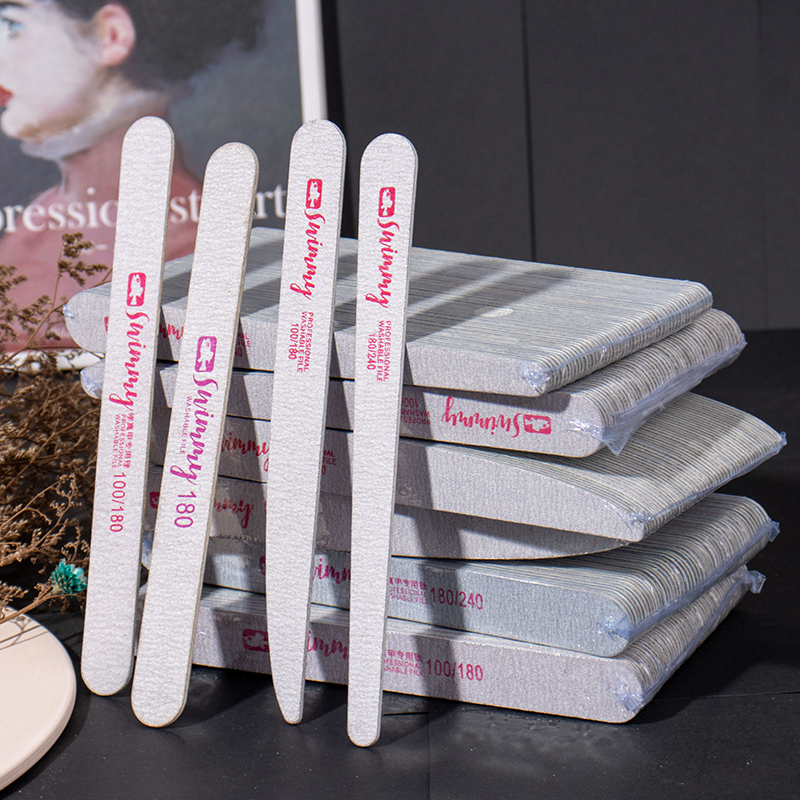 Swimmy Ultra-Thin Nail File with Wooden Core, Sanding Strip, Knife-Shaped Water Drop Design for Nail Shaping and Polishing