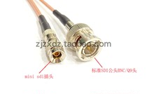 HD-SDI mini signal line BMD Switcher connected to video recorder mini BNC to BNC Q9 adapter wiring