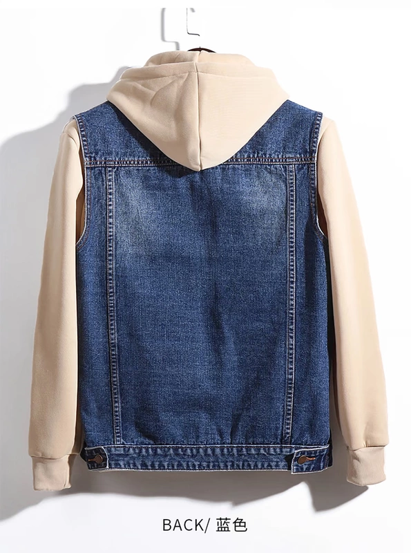 Áo khoác vest denim cotton vest nam vest rộng cộng với size béo cộng với béo cộng với size vest mùa xuân và mùa thu - Dệt kim Vest