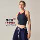 Color block yoga vest women's threaded fixed cup running shockproof sports bra outer wear training I-shaped fitness bra
