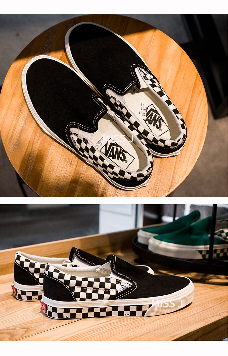 Miss Jin VANS SLIP-ON bàn cờ một đôi giày vải VN0A38F7RA9 A8 A7 OWM giày converse run star hike