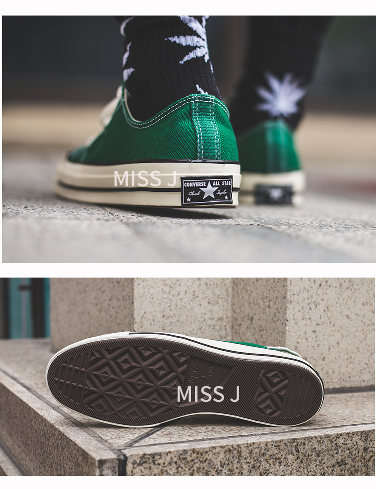 Miss Jin Converse Converse Samsung tiêu chuẩn giày vải thấp màu xanh lá cây 162057C 161443C giày thể thao trẻ em