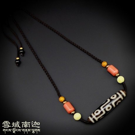 Tibet Genuine Products Natural Old Mine To Pure Boutique Nine Eyewear Sky Beads Send Concealed Cross Money Chain Handmade Hanging Rope Accessories