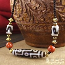 Boutique] Tibet natural genuine old mine-to pure nine-eyed Tianzhu send natural South red Tibetan necklace pendant