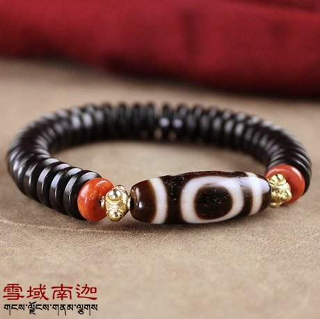 Tibet natural jade medullary old mine to pure heaven and heaven sending natural agate dragonfly eye accessories coconut shell bracelet