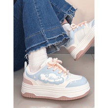 Global niche board shoes, women's mesh thick sole, popular 2024 summer thin shoes, women's breathable small white shoes with skirts