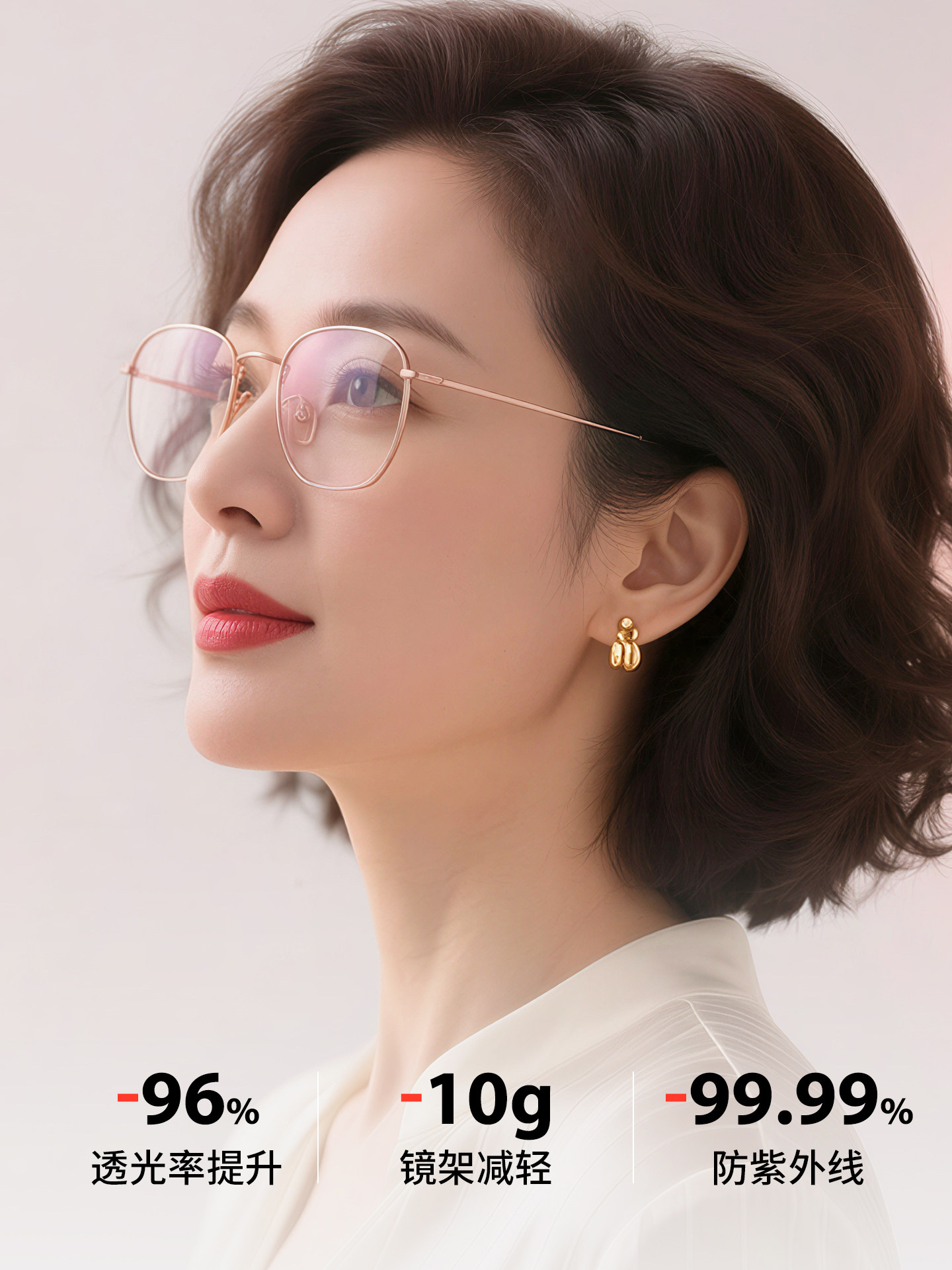German Imported Multi-Focus Reading Glasses for Women, Automatic Adjustment, Anti-Blue Light, Youthful Style, Presbyopic Glasses