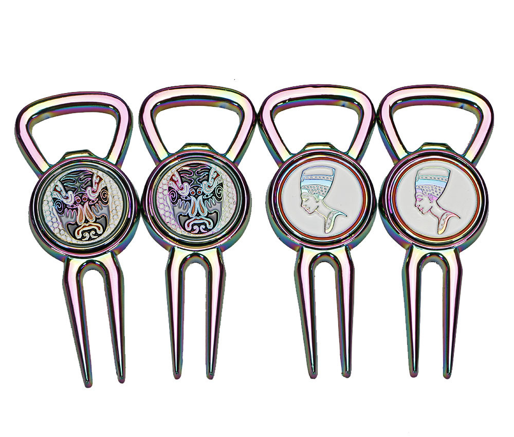 Golf green fork with MARK dazzling color golf magnetic mark repair tool with ball mark - Taobao