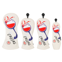 wosofe Golf Club Hat Cover Club Cover Ball Club Protective Set of Red Wine Cup Embroidery Pattern 3 Colors