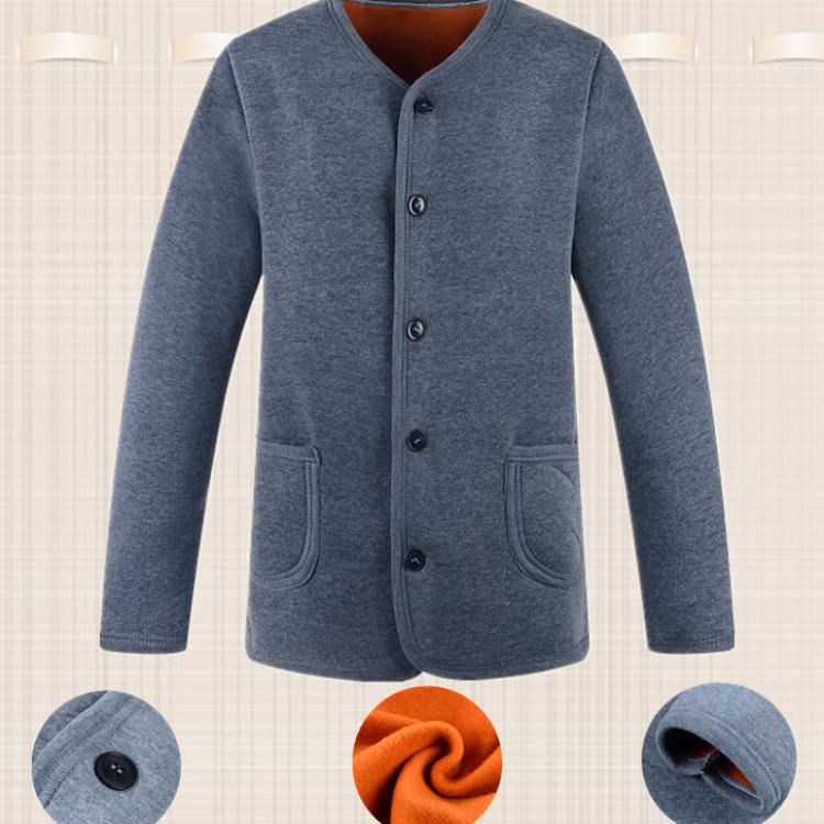 Winter mans cũ đất cha nam trung niên ấm cardigan mặc bông bên ngoài nhà mặc nút phù hợp với nhung.