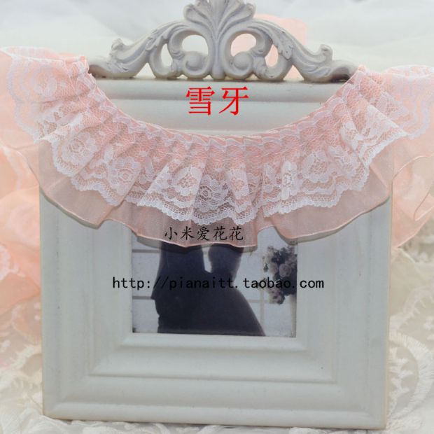 5CM đôi ren xếp li ren DIY DIY tiara phụ kiện trang trí phụ kiện quần áo phụ kiện ren hoa sen ren - Phụ kiện tóc phụ kiện tóc hàn quốc