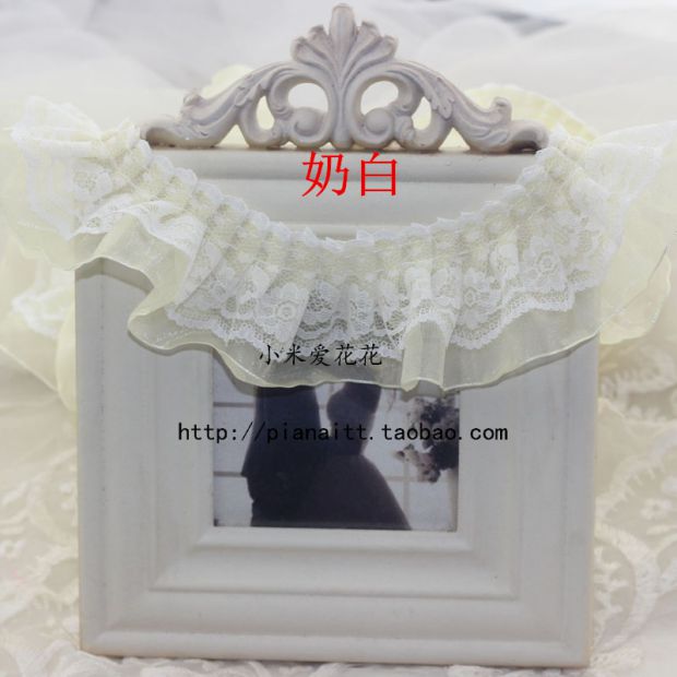 5CM đôi ren xếp li ren DIY DIY tiara phụ kiện trang trí phụ kiện quần áo phụ kiện ren hoa sen ren - Phụ kiện tóc phụ kiện tóc hàn quốc