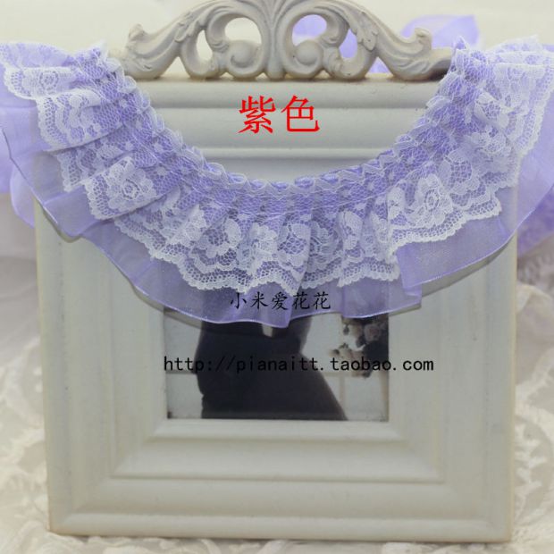 5CM đôi ren xếp li ren DIY DIY tiara phụ kiện trang trí phụ kiện quần áo phụ kiện ren hoa sen ren - Phụ kiện tóc phụ kiện tóc hàn quốc