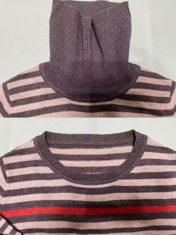 Sweater Modification: Cashmere Sweater Modified to High Collar, Modified to Round Collar, Modified to Half-High Collar