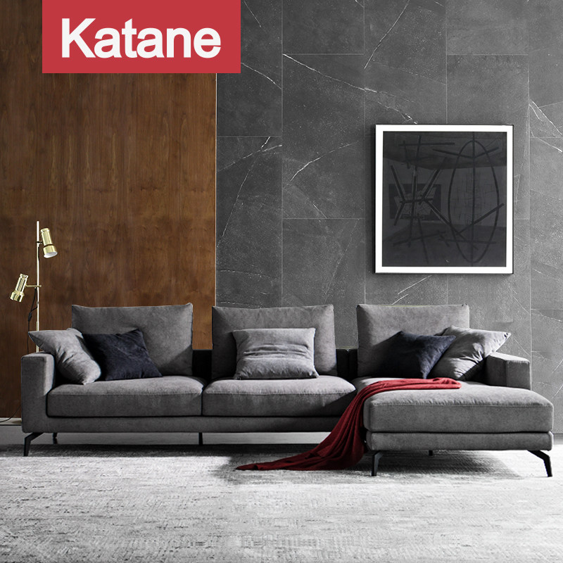 Kattani Nordic light and high foot duvet fabric sofa combination modern minimalist living-room small family type full assembly and disassembly
