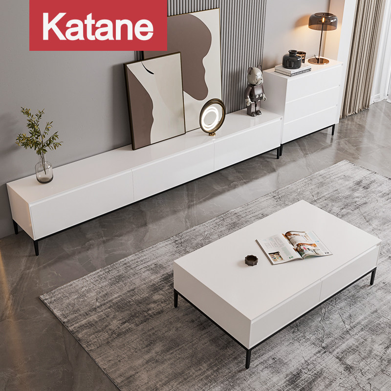 Modern minimalist light and luxurious tea table TV cabinet Composition High foot Nordic style Living room Size family type Creative furniture