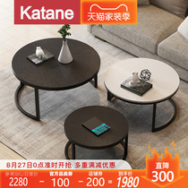  Katani simple modern round coffee table combination TV cabinet Nordic living room full size apartment creative furniture