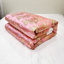 Pink marriage is used by ancient court quilts. Red wedding old-fashioned handmade quilts traditional silk satin