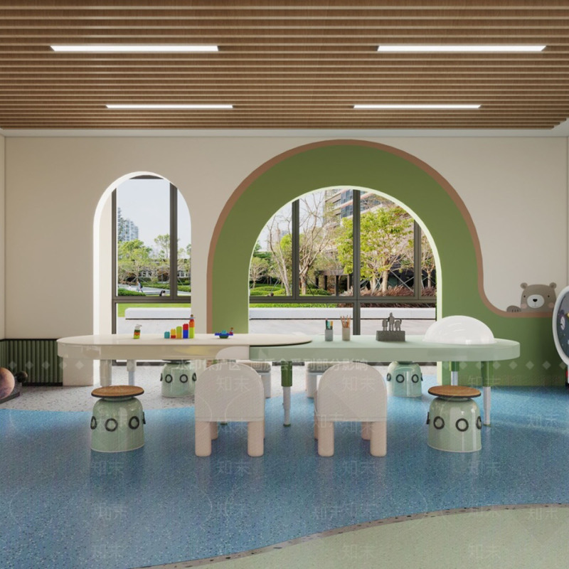 Sales Office Children's Table, Children's Craft Table, Modern Simple Solid Wood Study Table, Kindergarten Table and Chair Set, Play Area Sales Office Children's Table, Children's Craft Table, Modern Simple Solid Wood Study Table, Kindergarten Table and Chair Set, Play Area