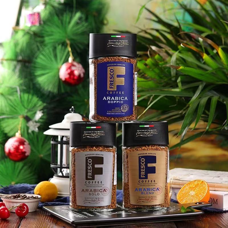Russian Oga Brand Fleur Black Coffee Freeze-Dried Ground Coffee Without Added Sugar Arabica 100g