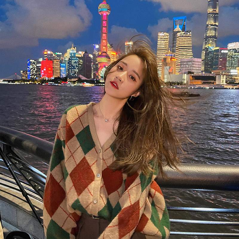 Fruit Fruit Sweater Sweater Sweater Sweater 2022 new lazy wind and relaxed retro knitting shirt tide