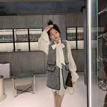 (In stock sale) Grey chanel style vest spring and autumn new style womens online famous lady style vest coat pajamas