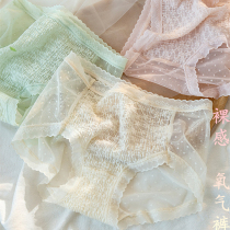 Big code white underpants women 2022 new exploits fashion pure underpants female summer thin lace transparent sweet and sweet