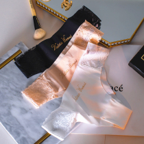 Ice Silk Yoga Tinged Pants Women Fitness No Marks Pure Desire Triangle Underwear Sexy Lace Fire Spicy Sports Transparent Tpants