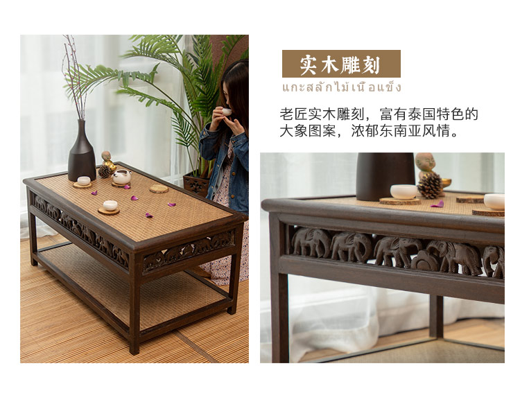 Thái Lan nhập khẩu đồ gỗ vững chắc handmade ở Đông Nam Á tre bàn cà phê retro nhà nhỏ mô hình căn hộ bàn cà phê phòng - Bàn trà bàn trà hiện đại
