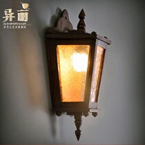 Yili home Southeast Asia style lighting retro wall lamp aisle balcony wall lamp engineering solid wood wall lamp Hotel