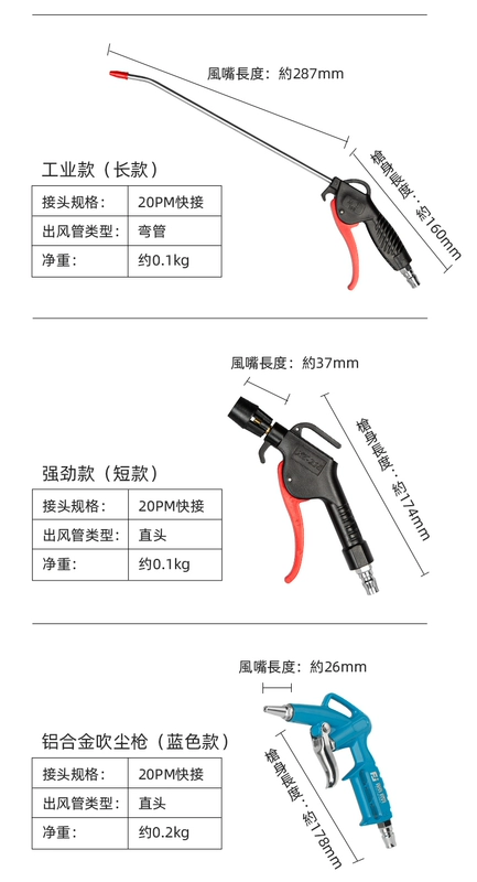 súng hơi máy nén khí Súng thổi bụi cao áp Fujiwara khí nén mở rộng làm sạch bụi thổi súng thổi bụi súng thổi bụi súng thổi khí dụng cụ khí nén súng hút bụi khí nén Súng bơm khí