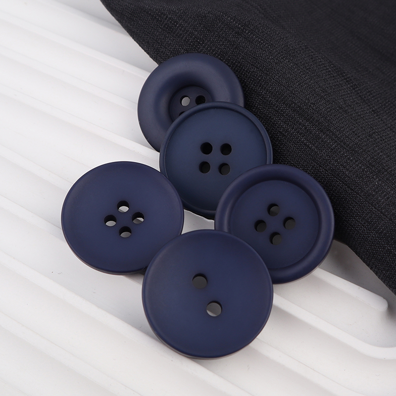 Men's and Women's Suits, High-End Buttons, Mink Fur, Matte Navy Blue Coat, Trench Coat, Resin Buttons, Pants, Shirts