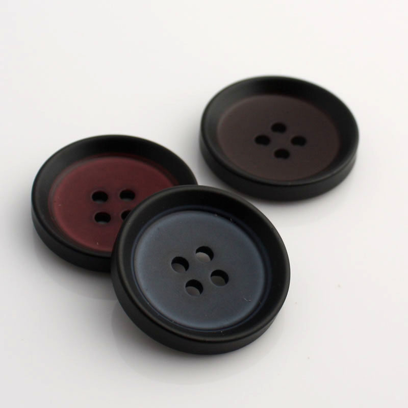 High-grade resin blue brown red coat windbreaker men's and women's button suit jacket two-color button four-eye button