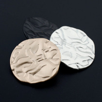 Upscale sub-light sand gold sand silver irregular leaf veins high foot metal button big coat windsuit buttondown button